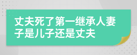 丈夫死了第一继承人妻子是儿子还是丈夫