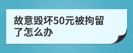 故意毁坏50元被拘留了怎么办