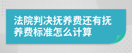 法院判决抚养费还有抚养费标准怎么计算