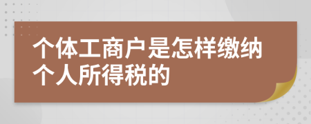 个体工商户是怎样缴纳个人所得税的