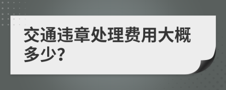 交通违章处理费用大概多少？