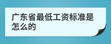 广东省最低工资标准是怎么的