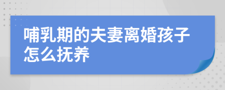 哺乳期的夫妻离婚孩子怎么抚养