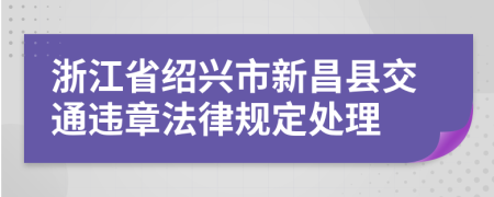 浙江省绍兴市新昌县交通违章法律规定处理