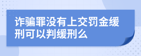 诈骗罪没有上交罚金缓刑可以判缓刑么