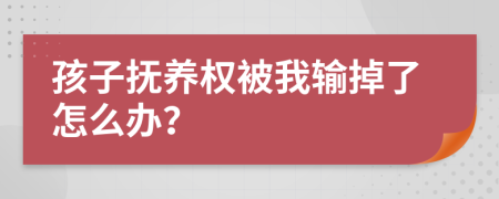 孩子抚养权被我输掉了怎么办？