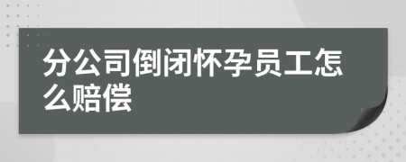分公司倒闭怀孕员工怎么赔偿