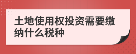 土地使用权投资需要缴纳什么税种