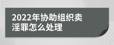 2022年协助组织卖淫罪怎么处理