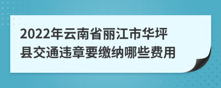 2022年云南省丽江市华坪县交通违章要缴纳哪些费用