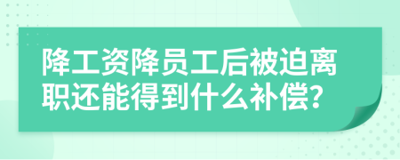 降工资降员工后被迫离职还能得到什么补偿？