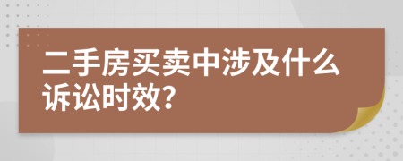 二手房买卖中涉及什么诉讼时效？