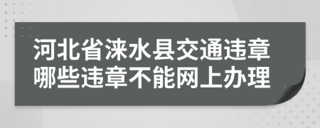 河北省涞水县交通违章哪些违章不能网上办理