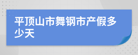 平顶山市舞钢市产假多少天