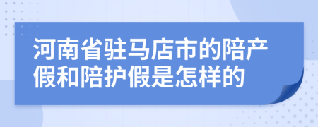 河南省驻马店市的陪产假和陪护假是怎样的