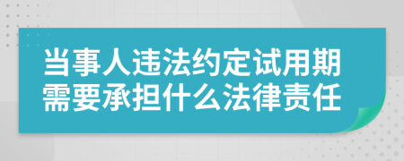 当事人违法约定试用期需要承担什么法律责任