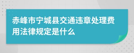 赤峰市宁城县交通违章处理费用法律规定是什么