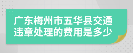 广东梅州市五华县交通违章处理的费用是多少