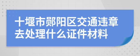 十堰市郧阳区交通违章去处理什么证件材料