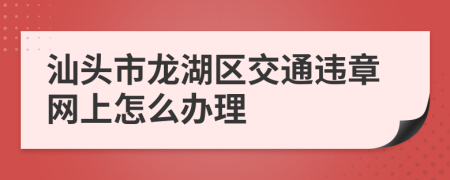 汕头市龙湖区交通违章网上怎么办理