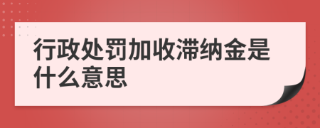 行政处罚加收滞纳金是什么意思