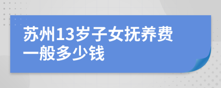 苏州13岁子女抚养费一般多少钱