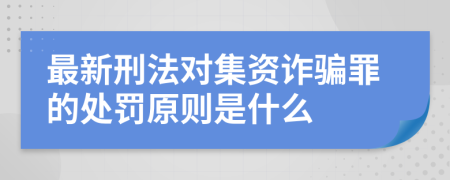 最新刑法对集资诈骗罪的处罚原则是什么