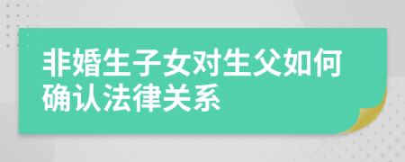 非婚生子女对生父如何确认法律关系