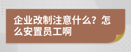 企业改制注意什么？怎么安置员工啊