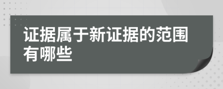 证据属于新证据的范围有哪些