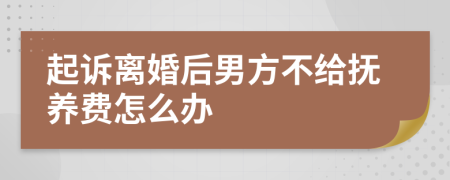 起诉离婚后男方不给抚养费怎么办