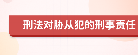 刑法对胁从犯的刑事责任