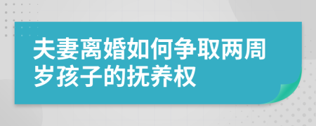 夫妻离婚如何争取两周岁孩子的抚养权