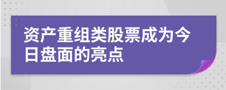 资产重组类股票成为今日盘面的亮点