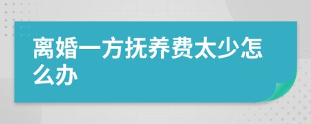 离婚一方抚养费太少怎么办