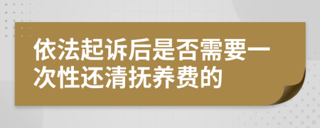 依法起诉后是否需要一次性还清抚养费的