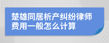 楚雄同居析产纠纷律师费用一般怎么计算