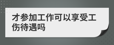 才参加工作可以享受工伤待遇吗