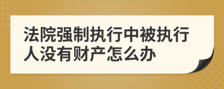 法院强制执行中被执行人没有财产怎么办