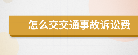 怎么交交通事故诉讼费