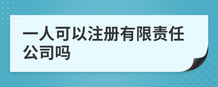 一人可以注册有限责任公司吗