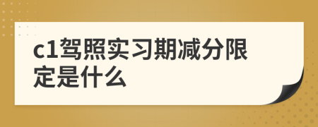 c1驾照实习期减分限定是什么