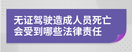 无证驾驶造成人员死亡会受到哪些法律责任