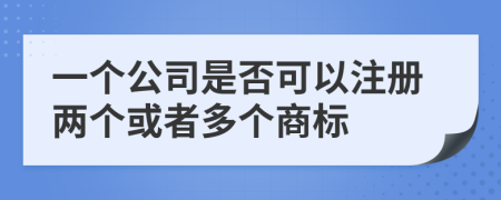 一个公司是否可以注册两个或者多个商标