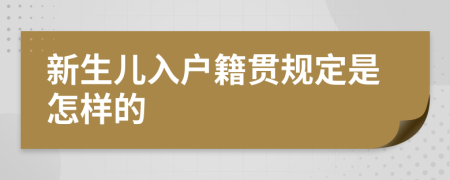 新生儿入户籍贯规定是怎样的