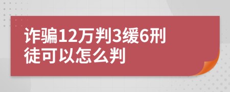 诈骗12万判3缓6刑徒可以怎么判