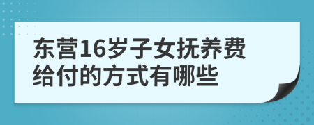 东营16岁子女抚养费给付的方式有哪些