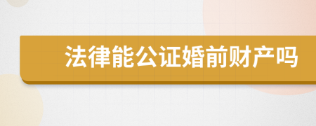 法律能公证婚前财产吗