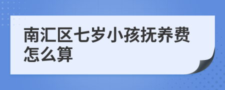 南汇区七岁小孩抚养费怎么算