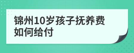 锦州10岁孩子抚养费如何给付